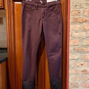 RAG AND BONE BURGUNDY / AUBERGINE LEGGING PANT WITH OMBRÉ BOTTOM OF LEG. W- 27